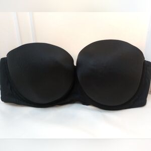 CACIQUE Women's Black Strapless Push Up Padded Bra 42 C Back Closure